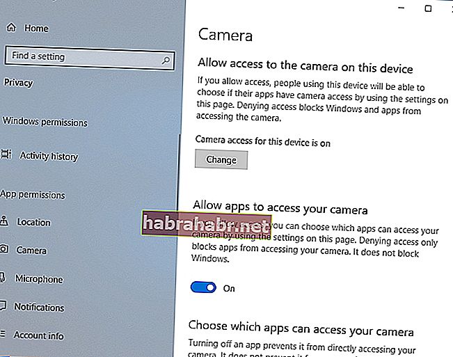Engedélyezze az alkalmazások számára a kamerához való hozzáférést a Windows 10 rendszerben